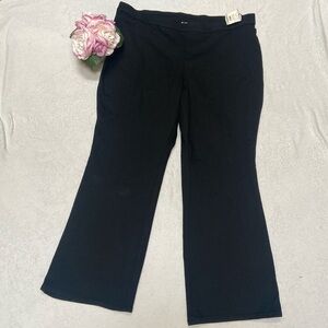 ANNE KLEIN NWT Size 22W Onyx Wash Black Pull On Pants